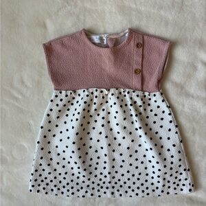 Zara Baby Pink Textured Dress 12-18 M